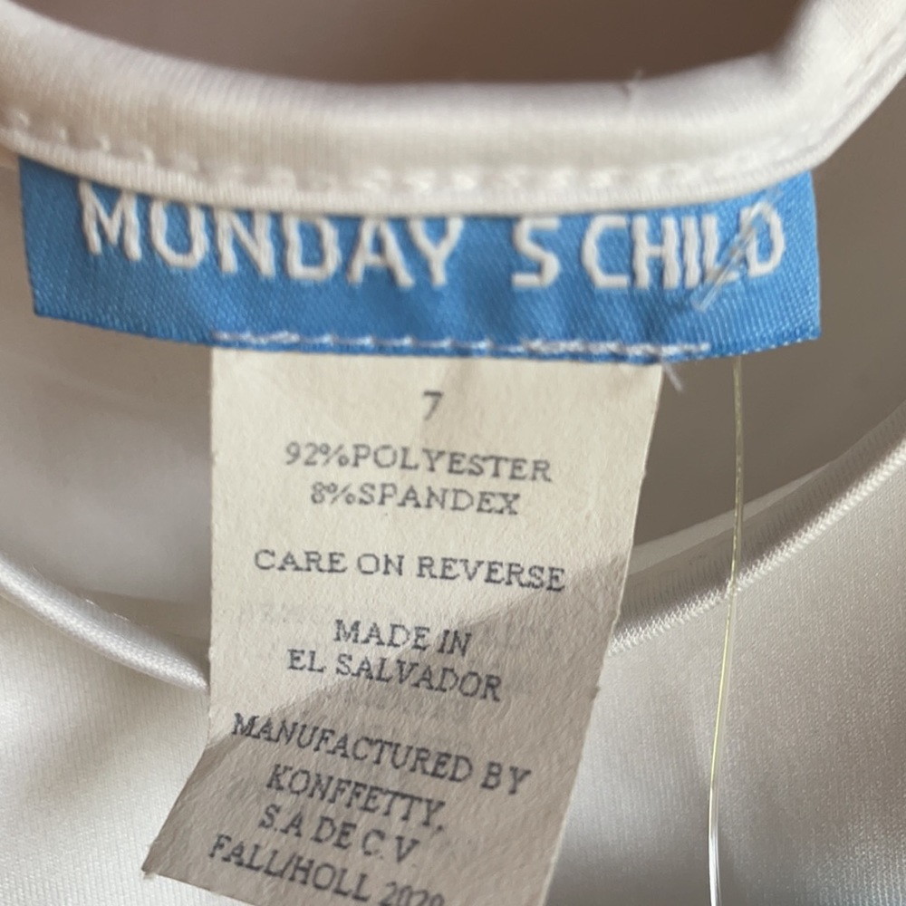 Monday’s Child white eyelashes Front-knot top. Girls Size 7 NWT - Picture 8 of 10